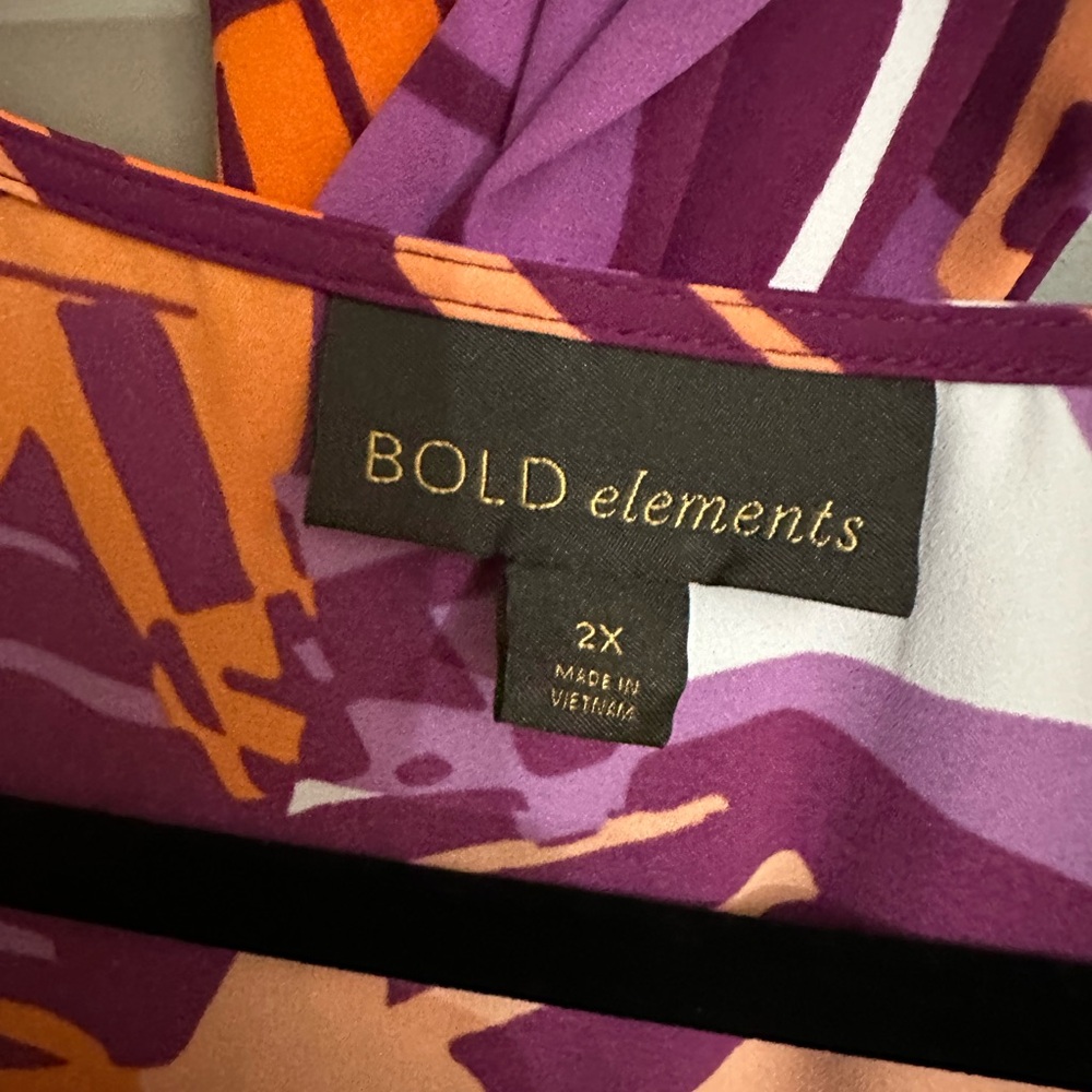 BOLD elements Purple and Orange Short Romper NWOT Plus Size - Picture 3 of 5